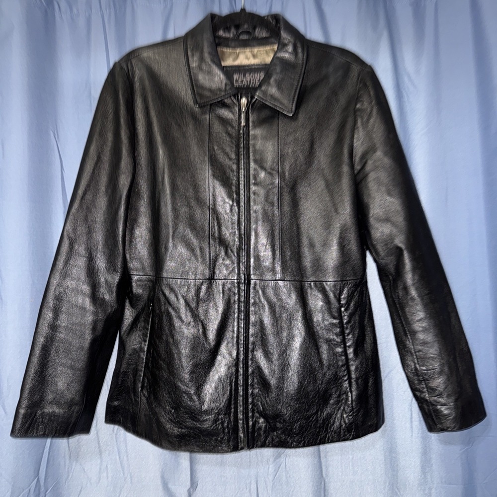 Vintage 1980s Wilsons Leather Pelle Studio Zip Up Leather Jacket Women's Size L
